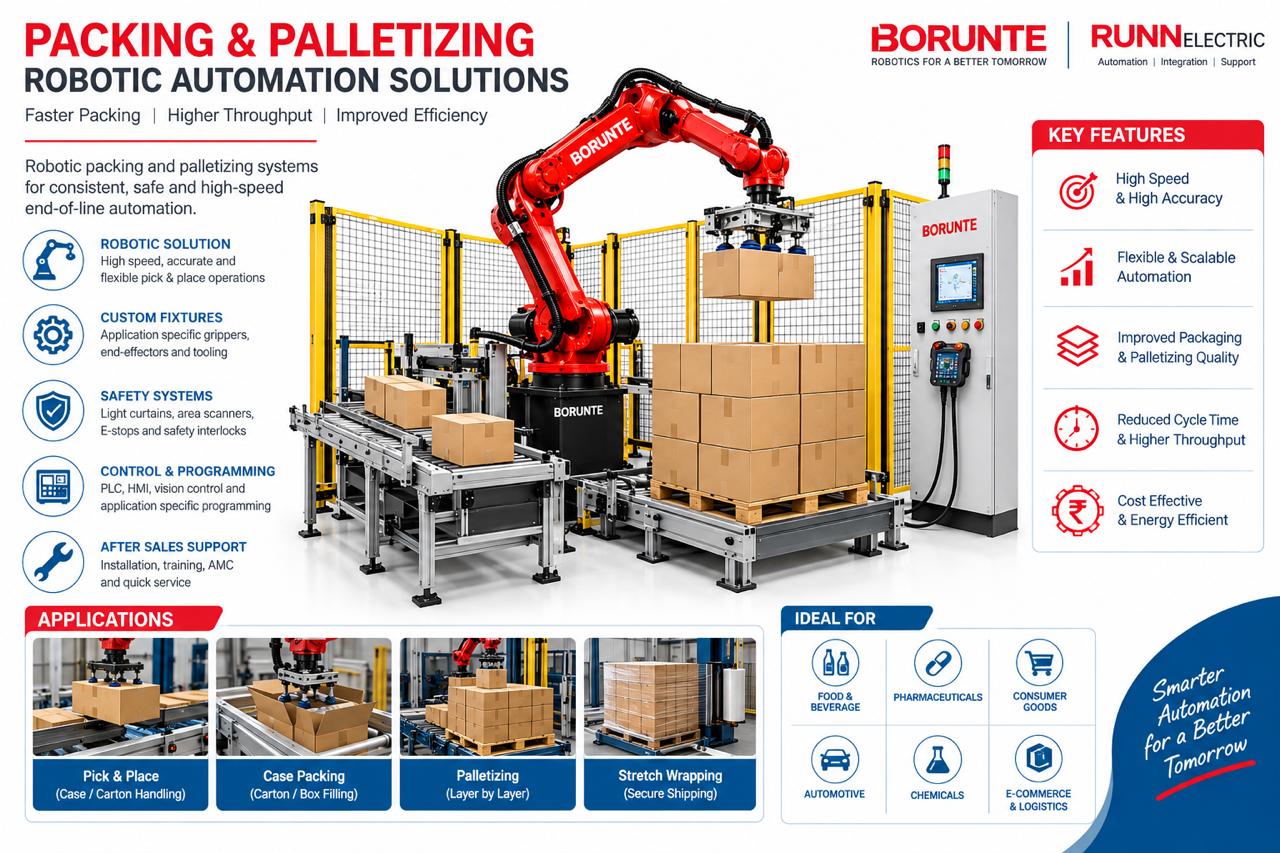 Robotic packing and palletizing automation